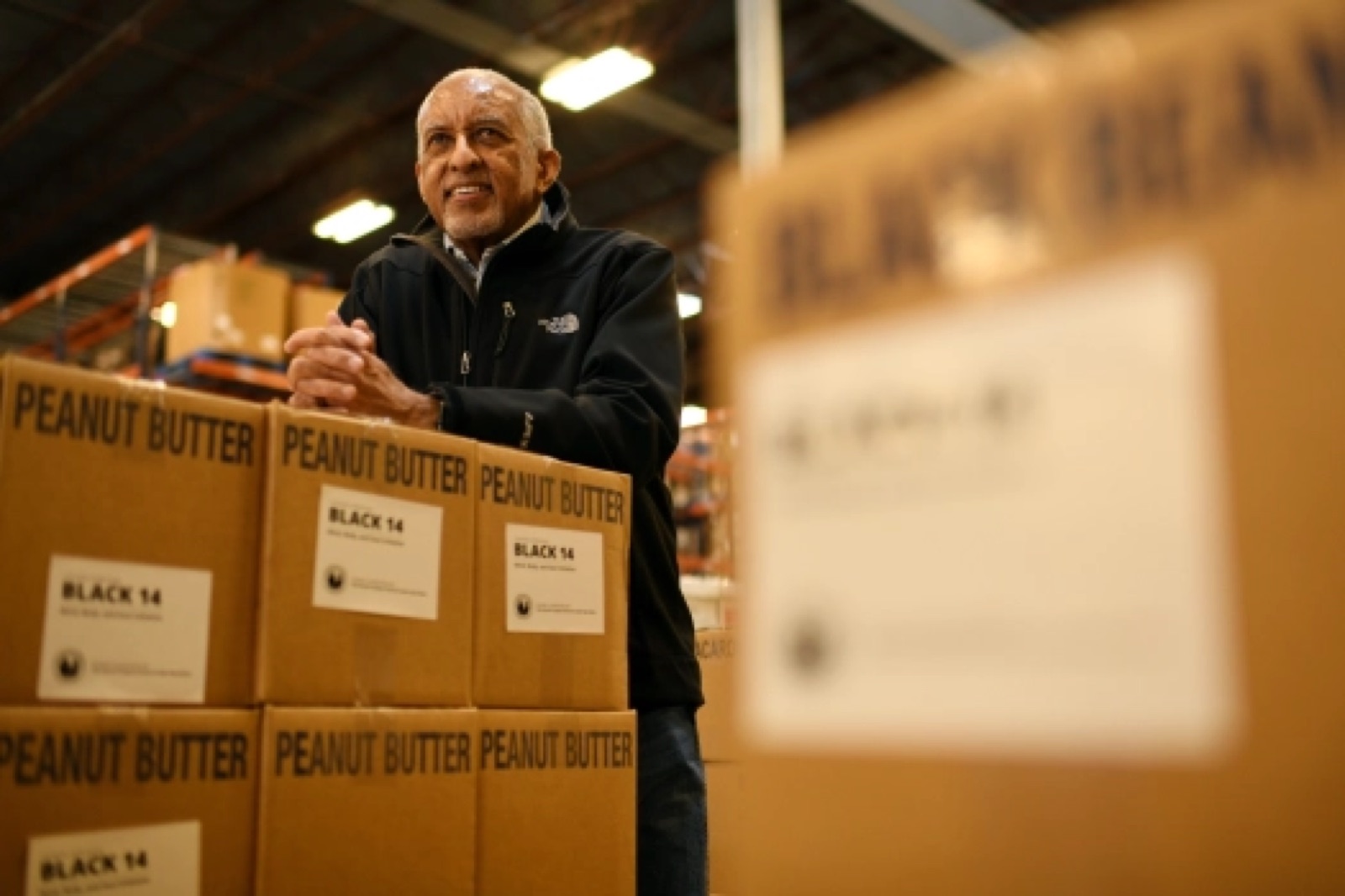 Food boxes labeled Black 14.