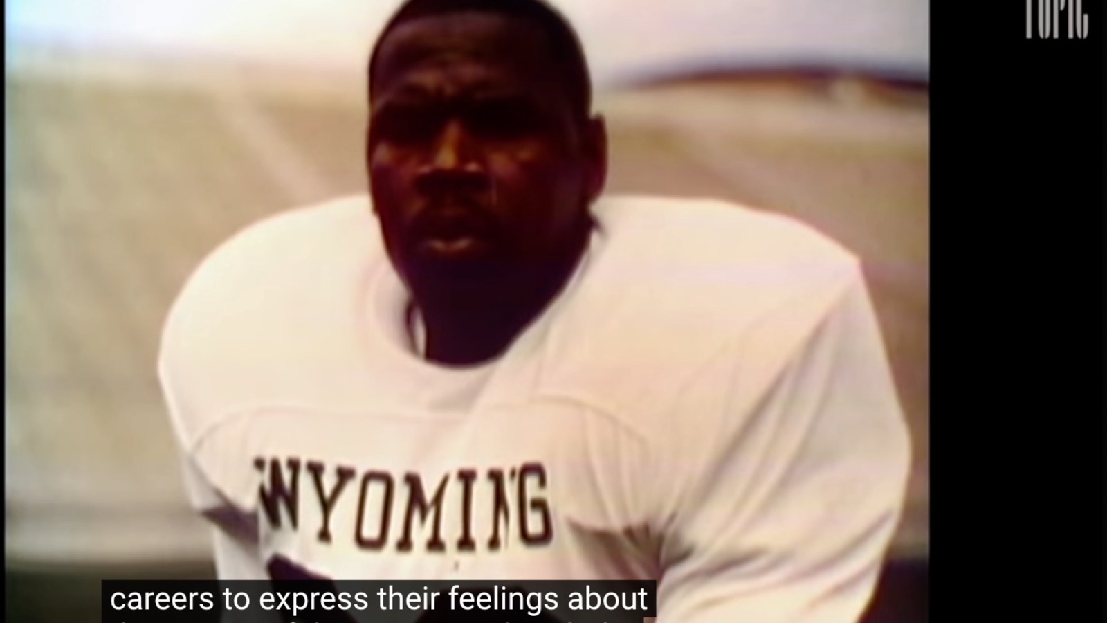 Archival film still of a Wyoming player.